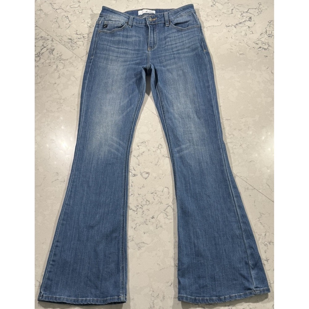KanCan Celestine Mid Rise Flare Jeans Womens 7/27 Medium Stone Wash KC6102LOM